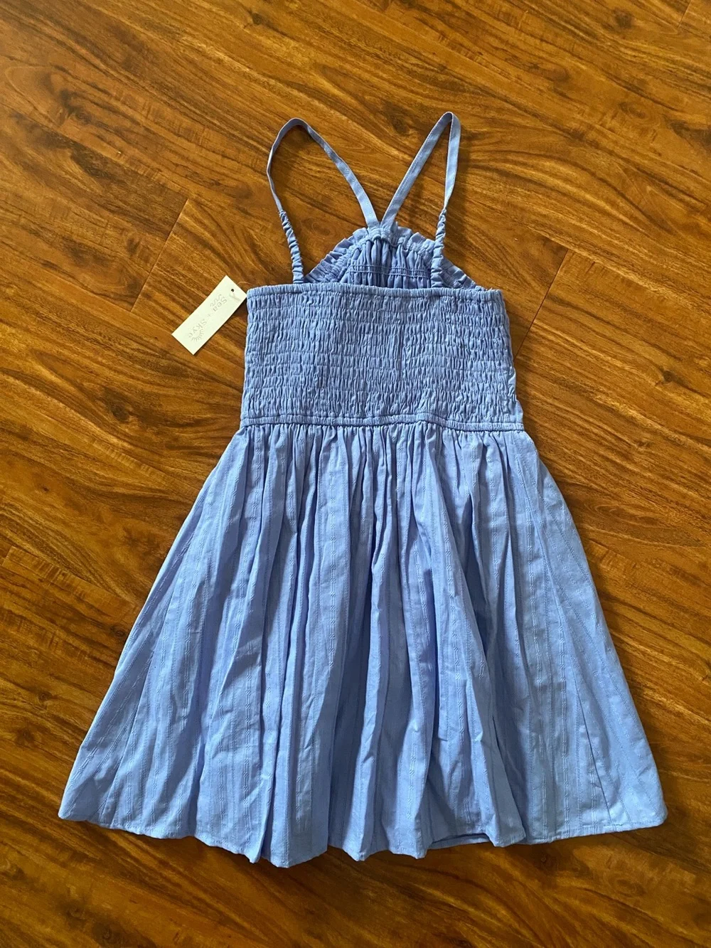 NWT New Sea + Skye Girls Periwinkle Smocked Cotton Sundress Size XL Coastal Boho